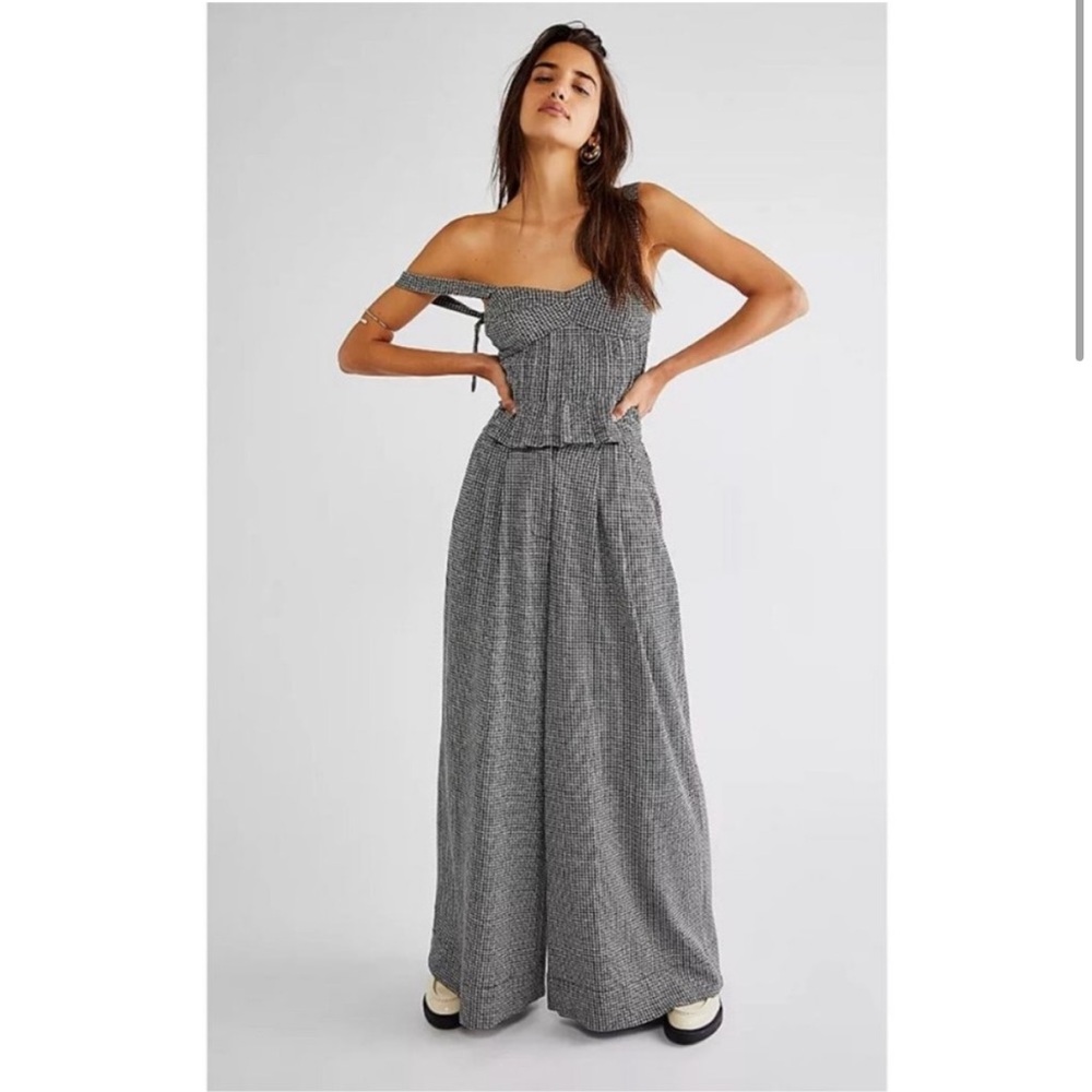 NWT Free People Josie Houndstooth Set